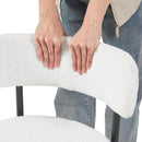 White Boucle Dining Chairs Set Of 2 For Dining Room