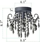 Mini Crystal Chandelier Flush Mount Gold Ceiling Light