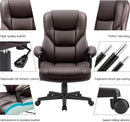 Executive Office Chair With Lumbar Support Brown PU Leather