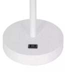 Cresswell 23"H 1-Light Ariculating Adjustable Mid-Century Metal Desk Lamp with Power Outlet, White Finish