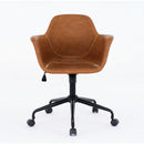 Mid-Century Modern Office Chair,Rolling Swivel Height Adjustable Ergonomic Chair with Frame/Arms, Back Support Home Desk Chair for Living Room,Studying (Brown)