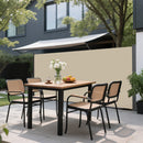 Retractable Side Awning, 118 x 63 in, Waterproof and UV-Resistant, Privacy Screen for Patio, Balcony, Garden, Beige Polyester with Dark Grey Frame