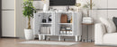 U-Can 47.2'' Modern TV Stand, Entertainment Center Media Console with 2 Spacious Storage Space, Solid Wood Legs and Anti-tip Device For Living room, Up to 43''