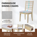 7PCs Extendable Dining Table Set, Farmhouse Extendable Table with 18' Move Leaf, 78' Rustic Wooden Kitchen Table and 6PCs Upholstered Chairs, Expanding Dining Room Table Set