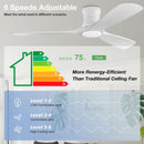 52 Inch Smart Low Profile Ceiling Fan With Remote Control