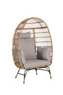 Wicker Egg Chair,Rattan Egg Chair Indoor Outdoor,Oversized Large Egg Chairs 600lbs with Cushion and Pillow for Porch, Backyard, Balcony