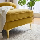 Modern Velvet L-Shaped Sectional Sofa for Living Room or Bedroom, Yellow, 82.6'