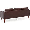 Small Sofa Couch 76.97 in . Brown 3 Seat Comfy Couches for Living Room, Mid Century Modern Couch with iron wood structure, Soft Cushion Sofa for Home/Office/Apartment