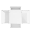 U-Can Led Coffee Table, Modern Center Table with High-Gloss Finish and Glass Tabletop, Coffee Table with Open Storage Compartment and 2 Hidden Drawers  for Living Room