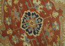 5.4x8 Hand Knotted Rust, Beige and Peach Traditional Turkish Knot Heriz wool area Rug