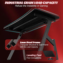 55 Inch Gaming Desk with Carbon Fibre Surface Features