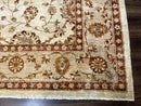 Pakistani Peshawar Rug 8x10, Pak Persian Traditional Oriental Carpet, Handmade, Wool, Allover Pattern