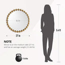 Round Wall Mirror With Gold Metal Frame 27 Inch Entryway