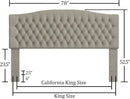 Upholstered King Headboard with Tufted Design and Legs