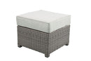 Salena - All Weather Wicker Patio Sofa & Ottoman With 2 Toss Pillows - Gray / Beige