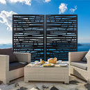 Outdoor & Indoor Privacy Screen Metal Privacy Screen 76' H×48' W Black Steel Decorative Panels