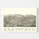 Vintage Map of Bristol, Connecticut 1889