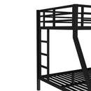 Metal Twin over Full Bunk Bed for Teens and Adults,Space-Saving/Noise Reduced/No Box Spring Needed, Black