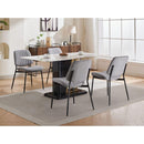 Dining Chairs Set of 2 Modern Retro Linen Chair with Bentwood Back Upholstered Seat Metal Legs Adjustable Foot for Kitchen Dining Room Chairs(Gray Linen)