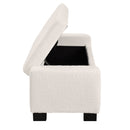 Textured Boucle Ottoman Bench with Hinged Lid for Seating and Storage in Beige, 50 Inches, Solid Wood
