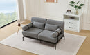Modern Loveseat Sofa 59' Sofa Couch 2-Seater with USB Ports, Unique Cylindrical Armrests, Grey Chenille