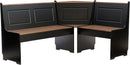 Black Pecan Five Seat Dining Set With Storage Benches