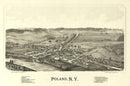 Vintage Map of Poland, New York 1890
