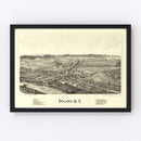 Vintage Map of Poland, New York 1890