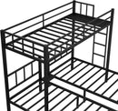 Triple Bunk Bed For Three Kids Built In Desk Black