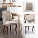 Velvet Dining Chairs Set of 4 Beige With Curved Wood Legs