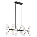 Nodus Crystal Rectangular 18 Lights Chandelier // Black