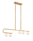 Anechdoche Rectangular Chandelier // Gold and White