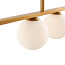 Anechdoche Rectangular Chandelier // Gold and White