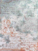 Vintage Roses Designer Printed AIDA Fabric. Canvas for embroidery with an applied background  KF-1177A