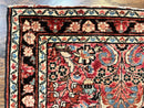Small Antique Persian Rug 2.6 x 4, Red Floral Handmade 1920s Wool Rug, Persian Hamadan Lilian Rug