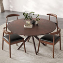 Walnut 47.2-Inch Round Dining Table With X Pedestal Solid Wood