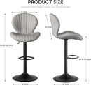 Light Grey Swivel Bar Stools Set Of 3 With High Backrest
