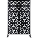 Outdoor & Indoor Privacy Screen Metal Privacy Screen 76' H×48' W, Freestanding Decorative Privacy Screen for Deck Balcony Patio, Privacy Fence Panels for Outside Lawn Garden PS118 BLACK