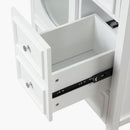 30' Bathroom Vanity with Sink, Bathroom Vanity Cabinet with Three Drawers and Door, Solid Wood and MDF, White