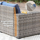 Modular Outdoor Wicker Sofa Set with Fire Pit Table