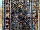 Small Antique Persian Rug 2.7 x 4.7, Handmade Wool Rug, Navy Blue, Balouch Rug, Tribal Rug