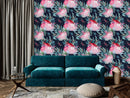Exotic Flowers and Birds Wallpaper