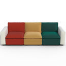 Ainfox 114 inch 3-Seat Sofa Luxury Sofa Rainbow Sofa With White Armrest For Home,Appartment,Villa