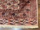 Pakistani Bokhara Turkoman Rug 7x10, Handmade Vintage Wool Carpet, Brown-Red