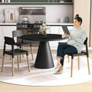 Wooden Dining Chairs Set of 4 Black Ergonomic Backrest
