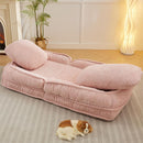 Human Dog Bed, Lazy Sofa Couch, 5 Adjustable Position,sit,sleep,fold,suit to put in bedroom, living room, Space Saving Design, Pink