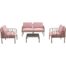 Patio indoor/ outdoor garden 2 single sofa armchairs plastic with soft cushion Weather waterproof chair Sectional Furniture for Balcony Garden Pool Lawn Backyard morden design sitting room sofa table