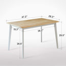 Mid Century Modern Solid Wood Rectangular Dining Table