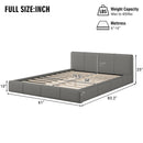 Stylish Gray Upholstered Bed - Elegant Faux Leather Full Size with Birch Wood Frame