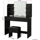 Black Vanity Set With 10 Lights For Bedroom Storage